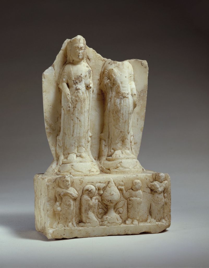 图片[1]-Liu Yuanjing and his wife made stone double bodhisattvas-China Archive